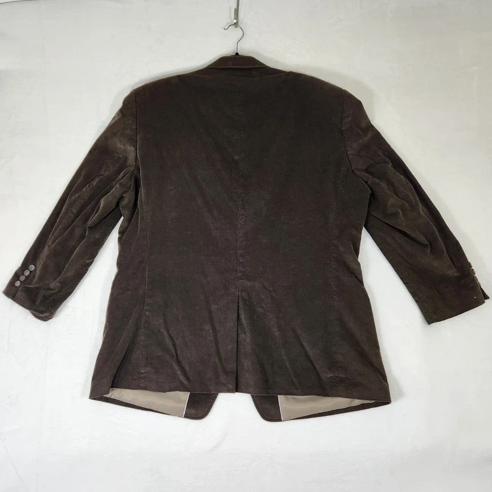 Calvin Klein Mens Brown Corduroy Blazer Sport Coat 48R 100% Cotton 2 Button